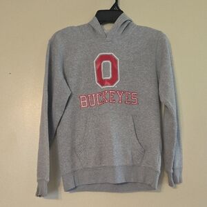 Ohio State University Buckeyes Warm Grey Cotton Hoodie Football Size Boys Large